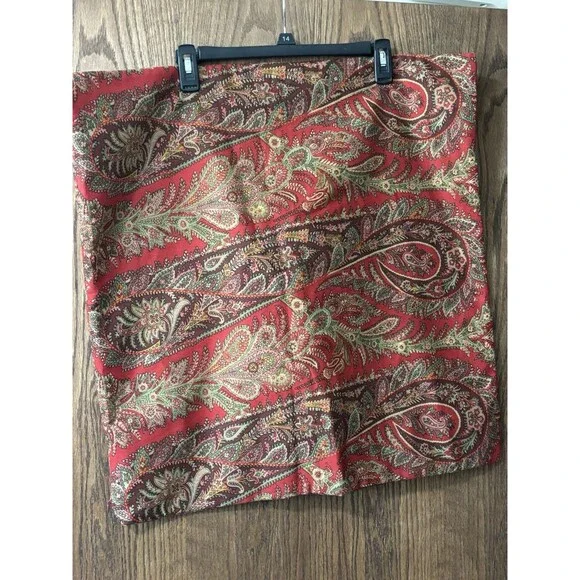 Pottery Barn Caroline Red Paisley Pillow Cover 24
