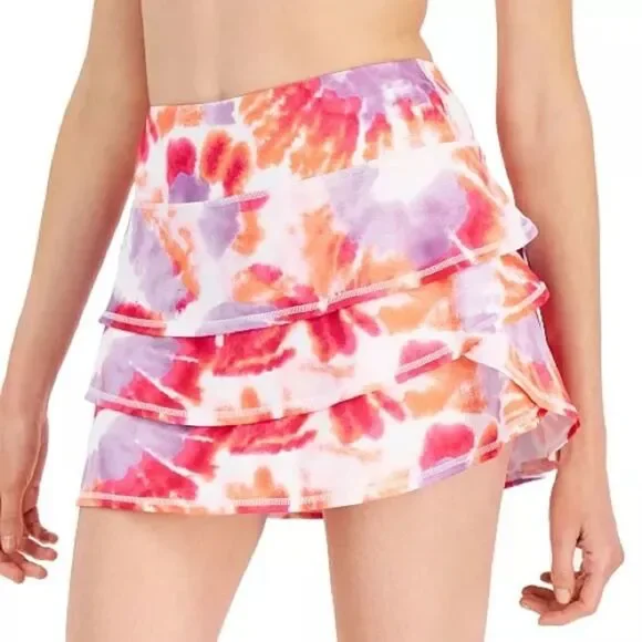 ID Ideology Women's Tie Dyed Skort Orange pink Size 2X, sport skirt 2X