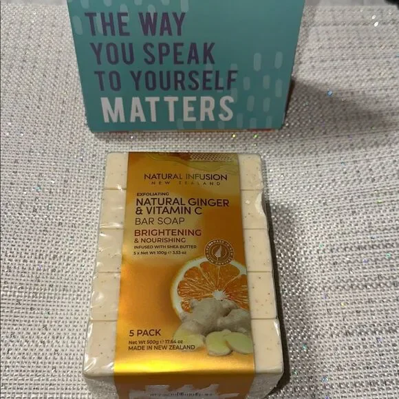 NATURAL INFUSION GINGER VITAMIN C SHEA BUTTER BRIGHTENING NOURISHING SOAP X 5