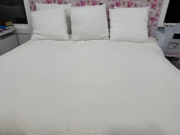 Pottery Barn King Linen Duvet Cover White Button Closure Luxury Bedding 104x90