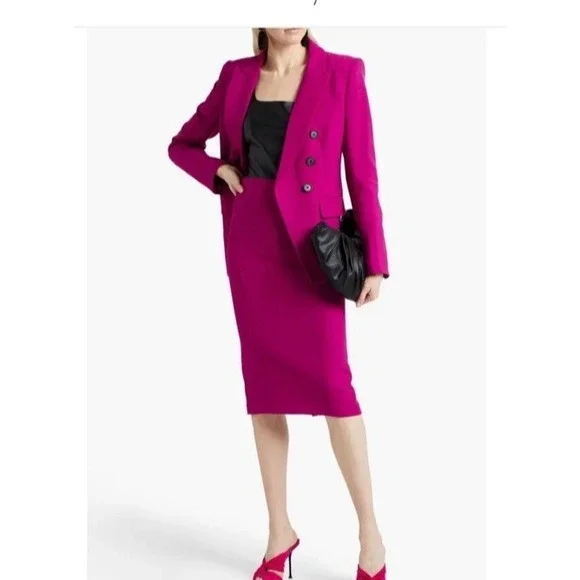 Veronica Beard Vail Pencil Skirt Fuschia Magenta Purple sz 0 Career Stretch Boho