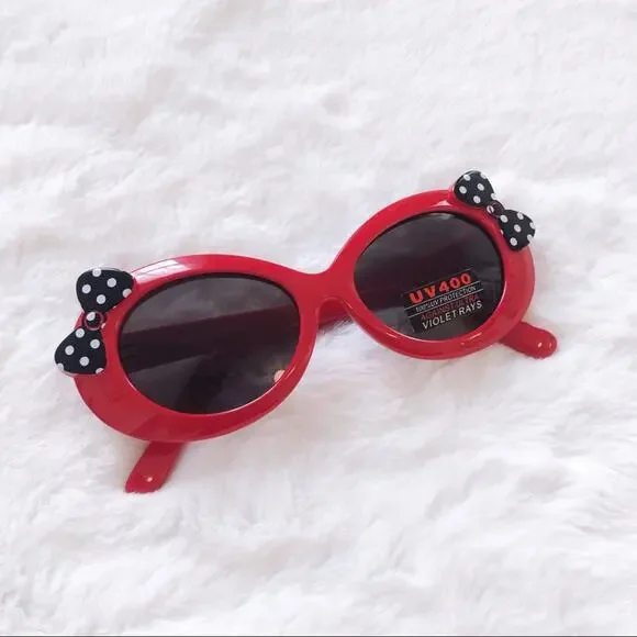 Everly Red Toddler Girl Fashion Bow Sunglasses