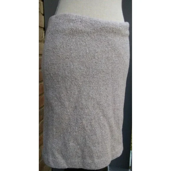 Ann Taylor 4 Buckle skirt metallic blush silver lined heavy winter pencil