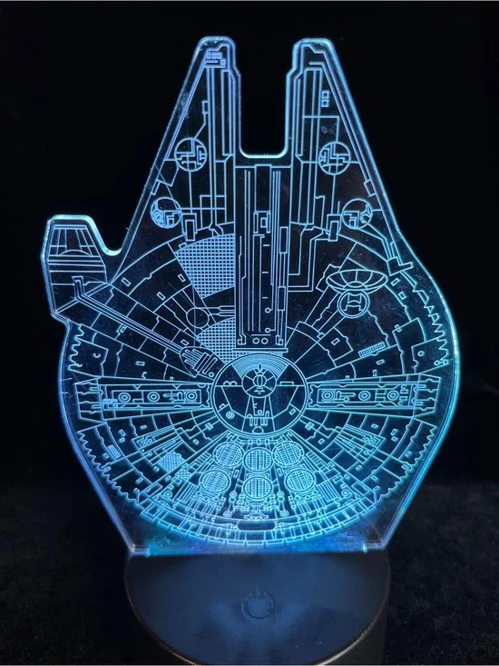 Star Wars Millennium Falcon Beautiful Glowing 7 Colors LED Night Light Lamp