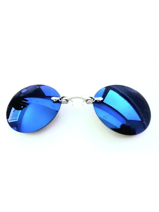 Blue Vintage Pince-Nez Nose Clip Sunglasses Sci Fi Movie