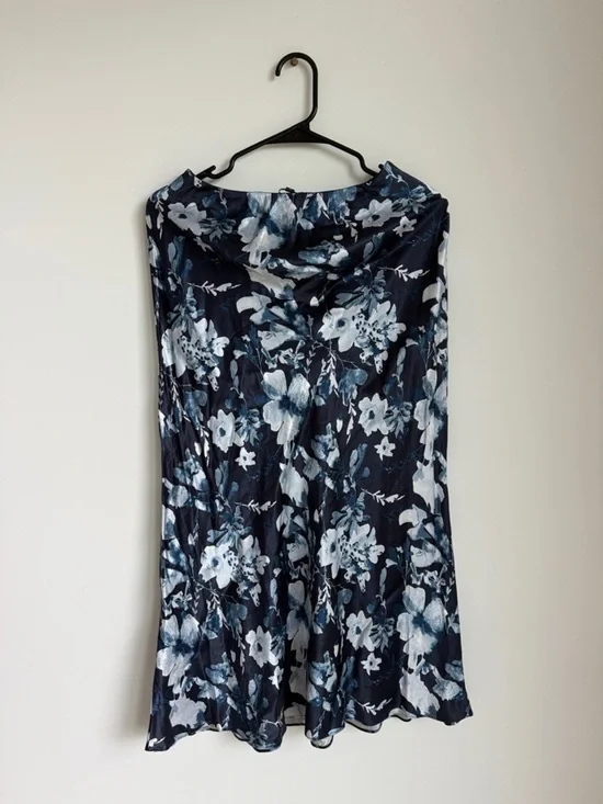 Rails satin floral midi skirt