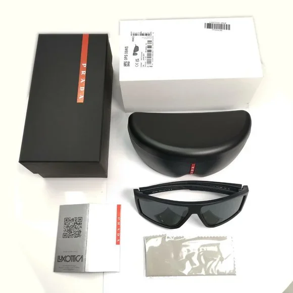 NEW Prada Matte Black Men's Sport Sunglasses