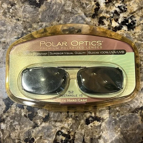 Polar Optics ClipOn Lenses / sunglasses - Polarized #52 REC 15 - with hard case