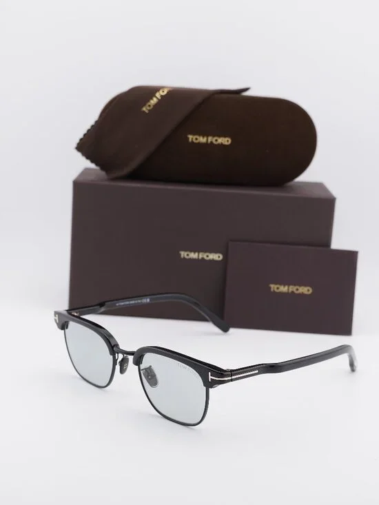 Tom Ford FT1119-D 01A Square Sunglasses - Shiny Black\ Smoke