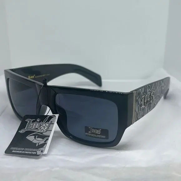 Locs Graffiti Logo Sunglasses – Square Frame, UV Protection