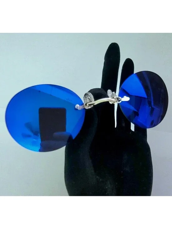 Vintage Pince-Nez Nose Clip Blue Sunglasses Sci Fi Movie