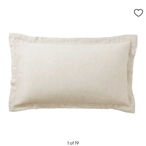 Pottery‎ Barn 100% Linen Flax King Pillow Sham beige
