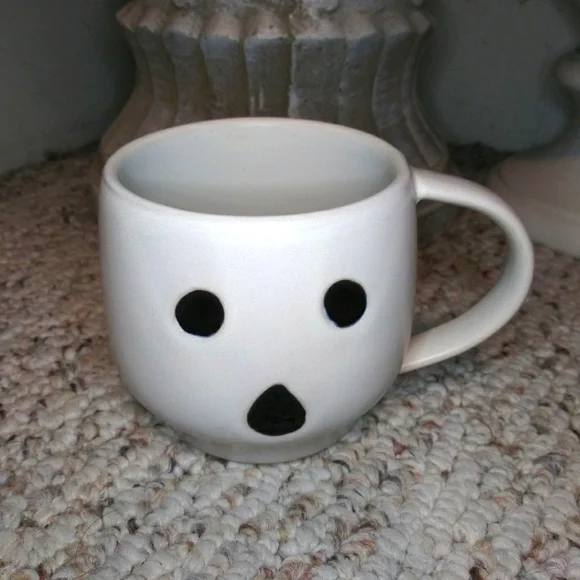 Pottery Barn Halloween Ghost Head Stoneware Coffee Mug