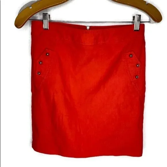Must Have Orange Mini Skirt with Silver Studs S