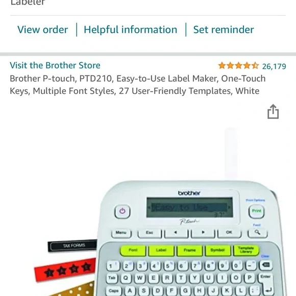 Brother P-touch PTD210 Label Maker - White