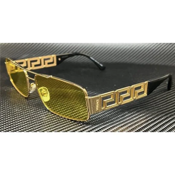 VERSACE Gold Yellow Men's 60 mm Sunglasses