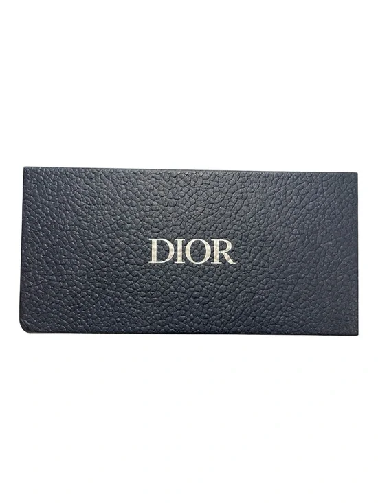 Authentic Dior Blue Textured Sunglasses Case with Gold Logo