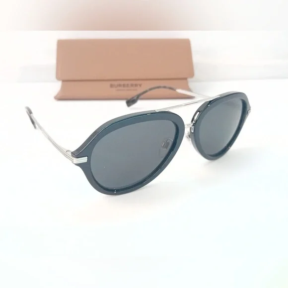Burberry Dark Gray Aviator Men's Sunglasses BE4377 300187 58