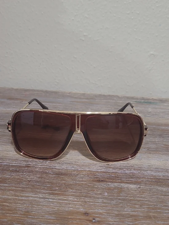 Gold Frame Brown Lens Aviator Sunglasses