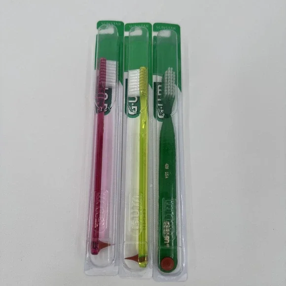 3 Butler GUM 411 Classic Full size (4 rows) brushes Soft & Straight toothbrush‎