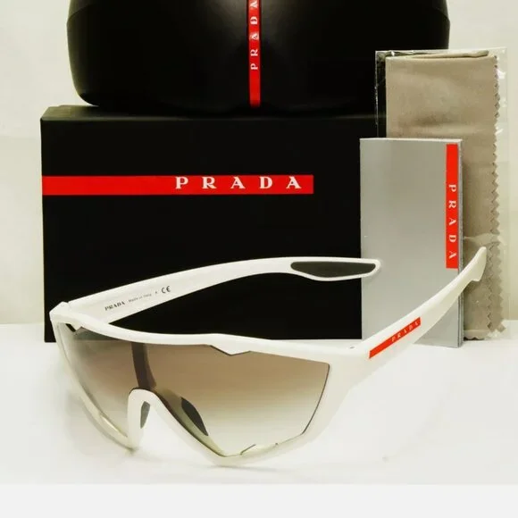 Prada White Shield Cycling Visor Sunglasses