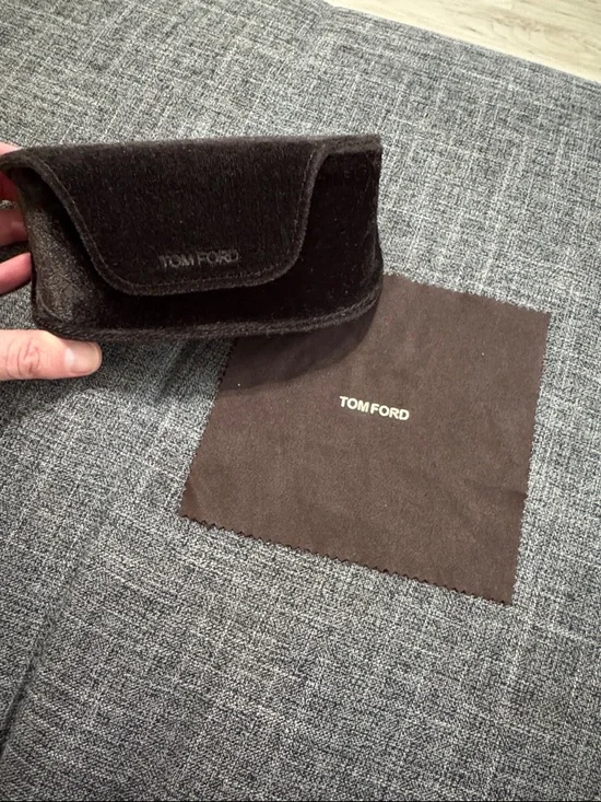 Tom Ford Velvet Sunglasses Case Brown w/ Cleaning Cloth