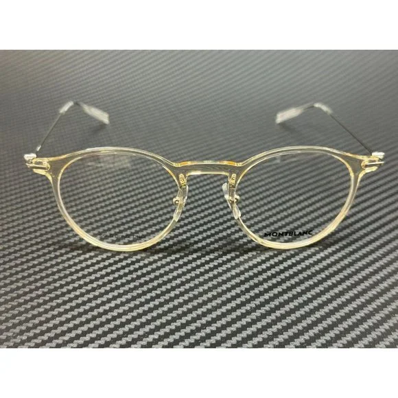New Mont Blanc Silver 48mm Round Sunglasses