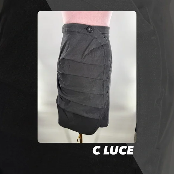 NWT C. Luce Pleated Pencil Skirt
