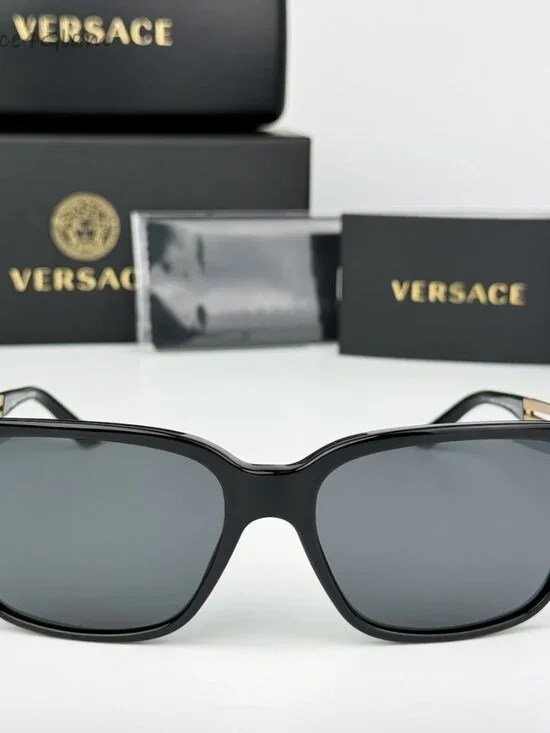 Versace Men Sunglasses Black Grey Square VE4307 GB1/87 BRAND NEW