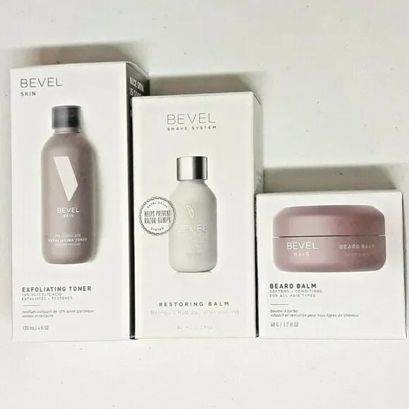 3pc Bevel Shave & Skin Set ~ Toner, Restoring & Beard Balms ~NEW!!!