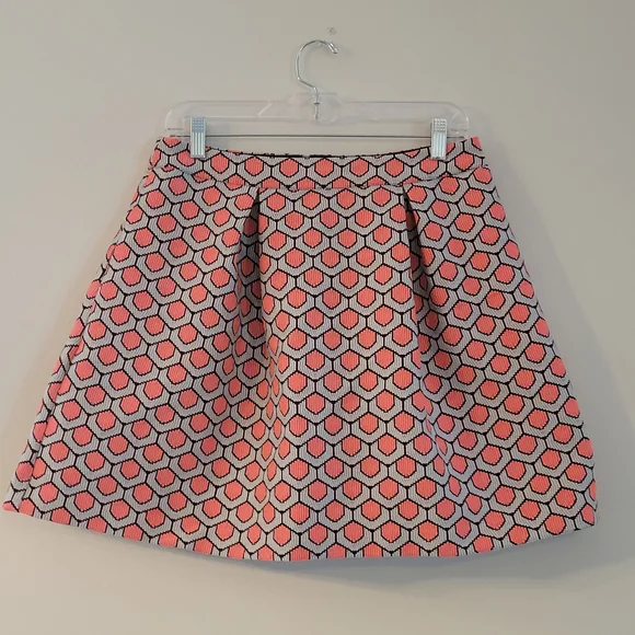 TRINA TURK Fern Coral Pink Printed Skirt Size 8