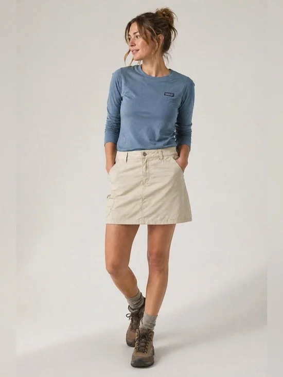 Patagonia Hiking Skirt Womens 2 Tan Outdoor Trail Utility Skirt