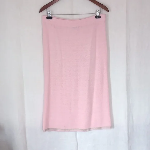 Vintage Garan by Marita Pastel Pink Knit Midi Skirt Size Medium