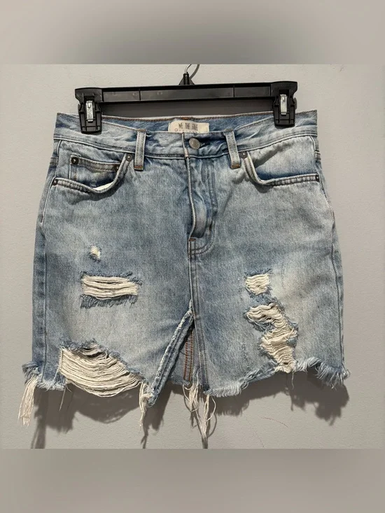 We the free distressed skirt