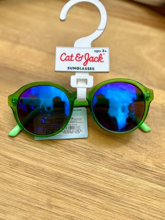 *3/$15, Cat & Jack Kids Sunglasses with Green Frame and Blue Mirrored Lenses