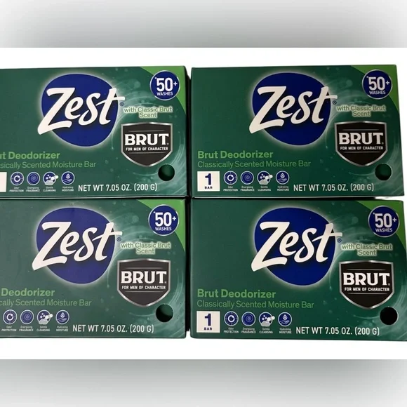 Zest Brut Deodorizer Classic Scent Moisture Bar Soap 7.05 oz. EA Lot Of 4 New