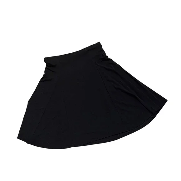 Lauren Ralph Lauren Black A-Line Jersey Skirt Womens Medium Mid-Length Flare