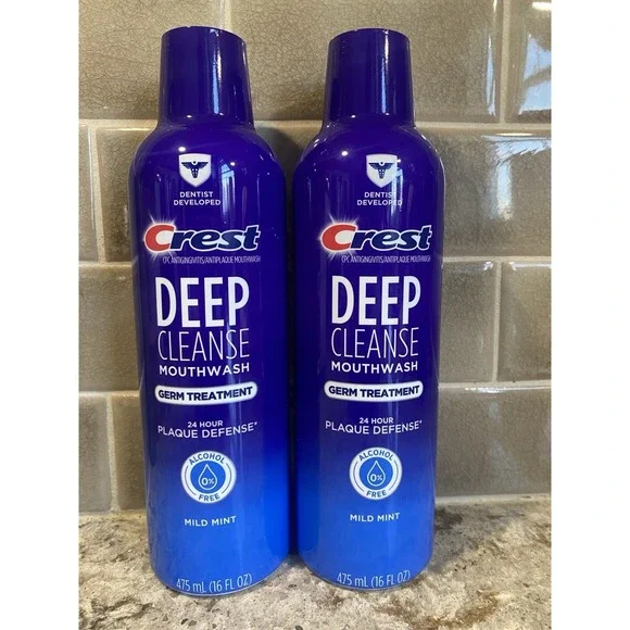 NEW (2) Crest Deep Cleanse Mouthwash Germ Treatment 16oz Discontinued Rare Lot