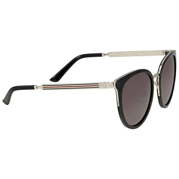 NEW Gucci Black and Silver Round Unisex Sunglasses