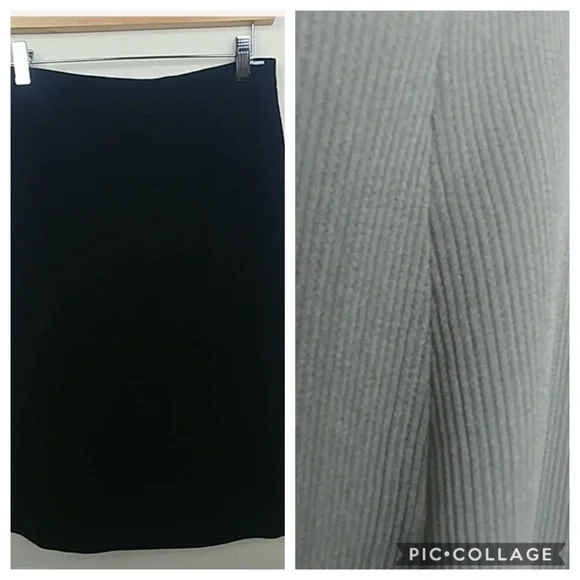 Garfield & Marks, fully lined ribbed black tailored pencil skirt fits size 2/4