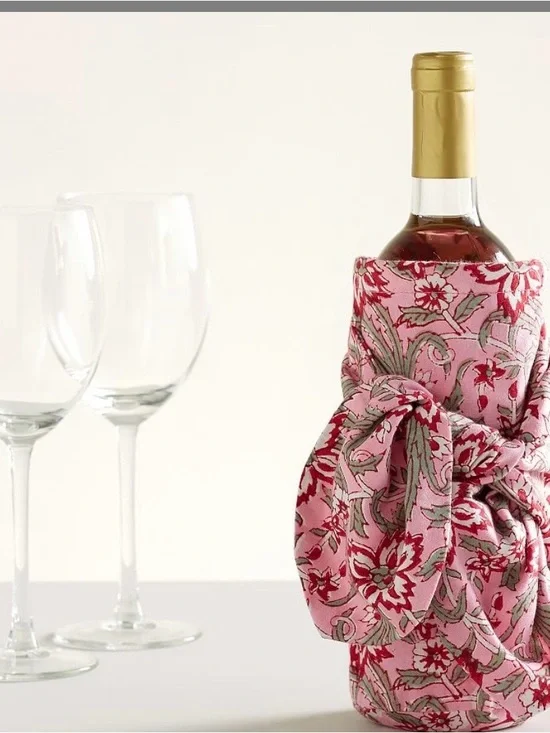 NWT Pottery Barn blue Floral/ Paisley Block Wine Sarong