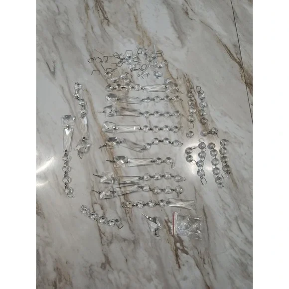 Vintage Octagon Glass Chandelier Prisms 1/2