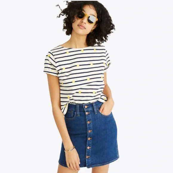 Madewell Button Down Denim Mini Skirt - 24