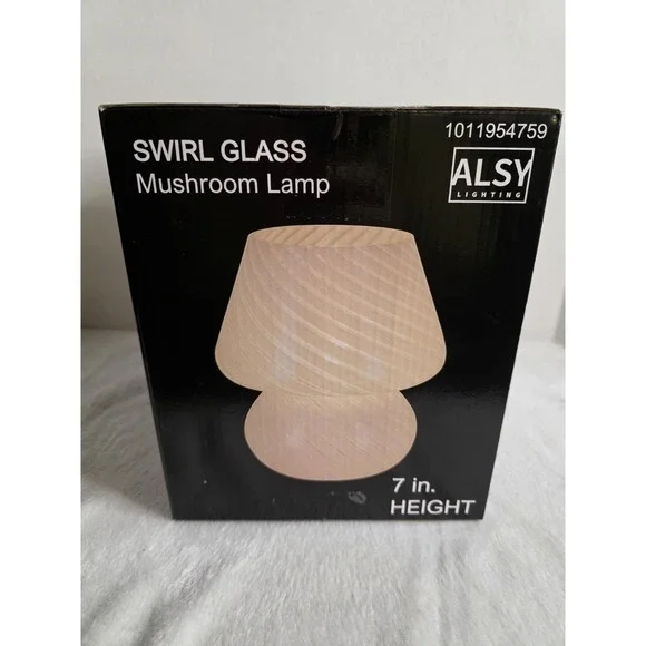 Alsy Mushroom Lamp Swirl‎ White Glass 7