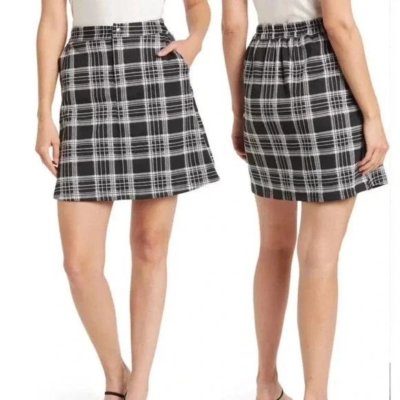 Vero Moda Skirt Fidela Plaid Mini Black