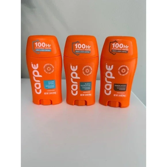 Carpe Antiperspirant Deodorant Unisex 1.76oz 3pk Multi-Scent Clinical NWT