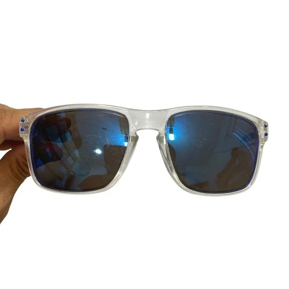 Oakley Holbrook Sunglasses Mens One Size Clear Blue Mirror Lens Square Frame