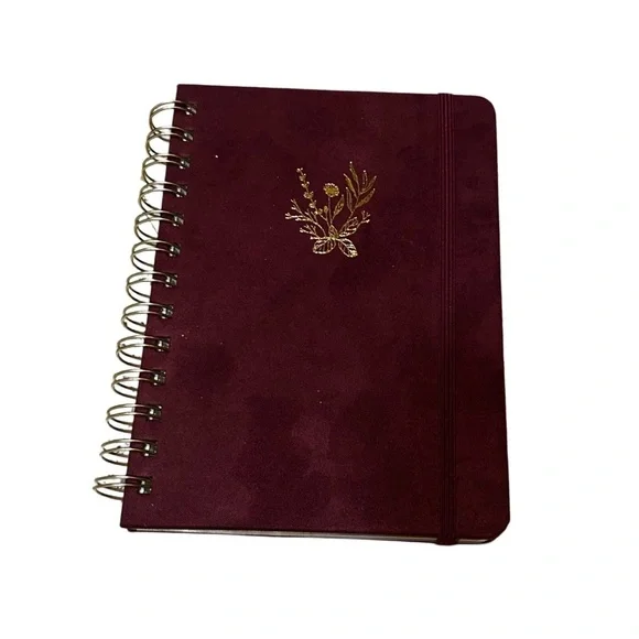 Threshold Burgundy Notebook with Gold Floral Design