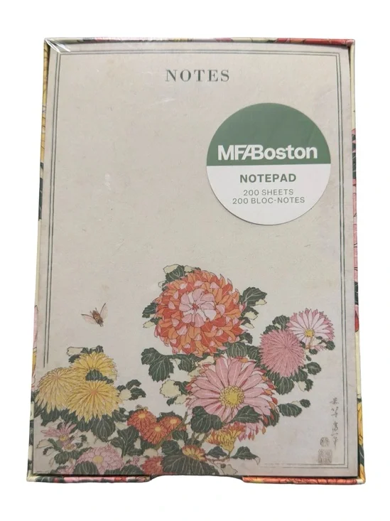 MFA Boston stationary 200 notepad ukiyo-e woodblock Chrysanthemums Horsefly