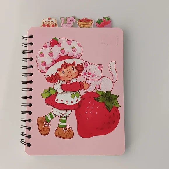 NEW Strawberry Shortcake Spiral Bound Notebook Bullet Journal Tabs 6